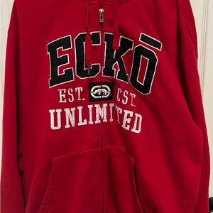 Vintage Red Zip Up Ecko UnLimited Hoodie